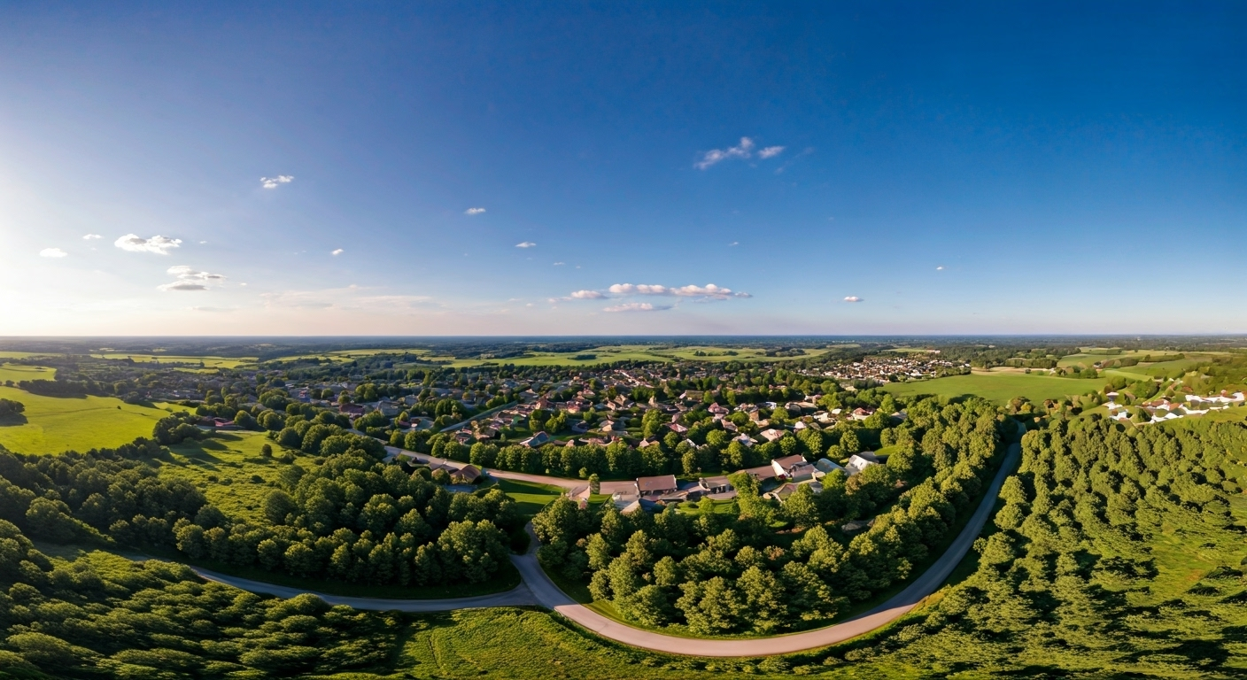 Aerial view of Greely community