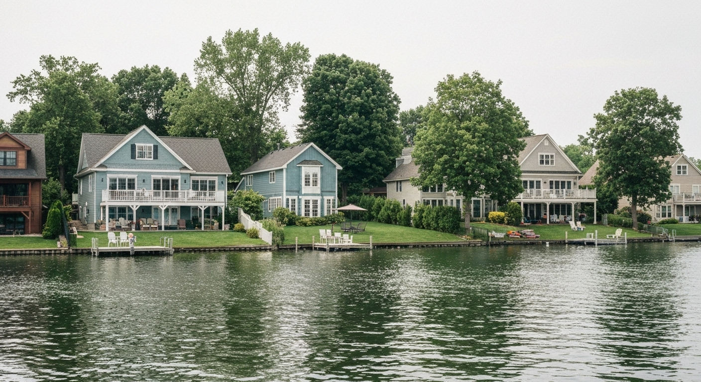 Waterfront homes neighborhood