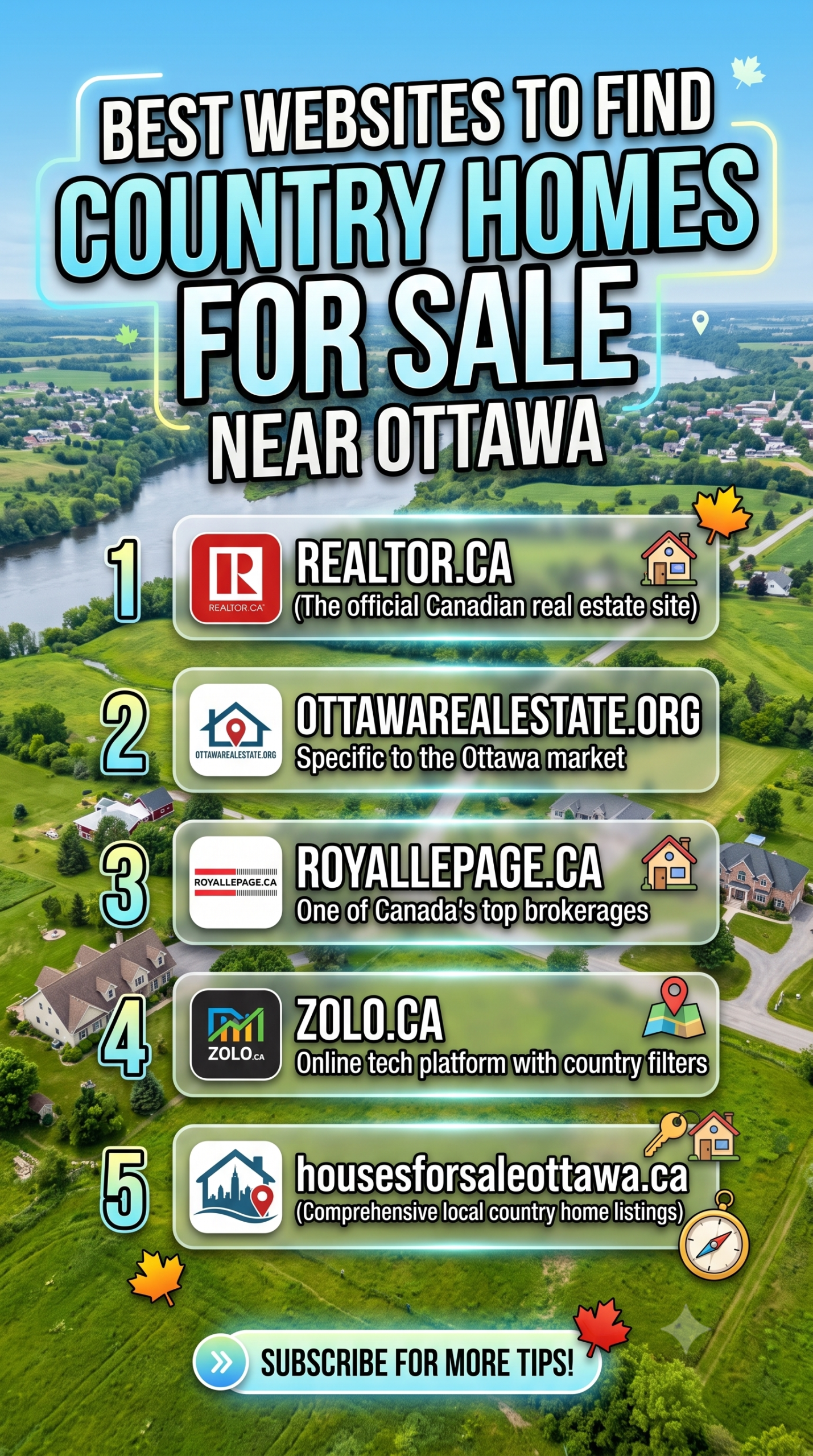 Best websites to find country homes for sale near Ottawa